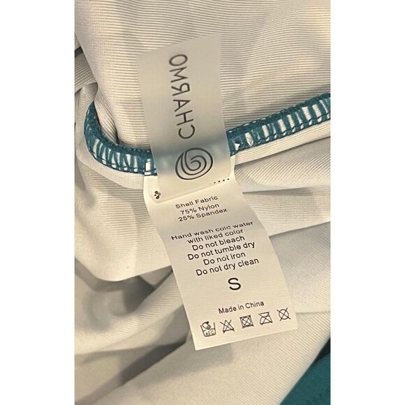 Charmo Ribbed Swimsuit Cutout Scoop Neck Bathing Suit High Cut Padded Monokini - Picture 6 of 6